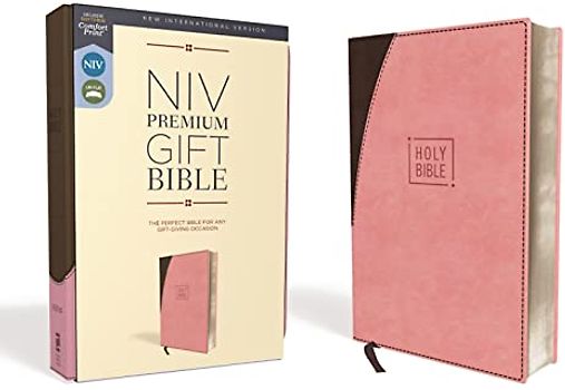 Niv, Premium Gift Bible, Leathersoft, Pink/Brown, Red Letter Edition, Comfort Print