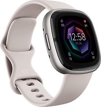 Image of Fitbit Sense 2 40 mm platina met een siliconen polsband maanwit [wifi] (Refurbished)
