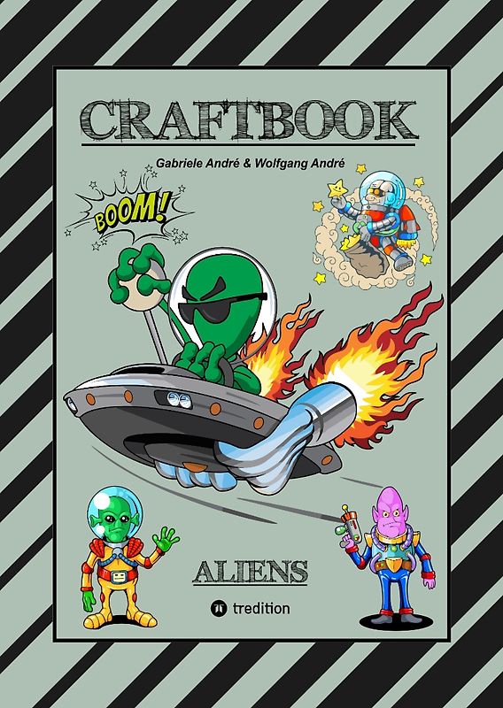 CRAFTBOOK - 100 SCIENCE FICTION MOTIVE - ALIEN - RAUMFAHRT - UFO - ASTRONAUTEN - KNIFFLIGE RÄTSEL - AUSSERIRDISCHE AUFGABEN - UNIVERSUM