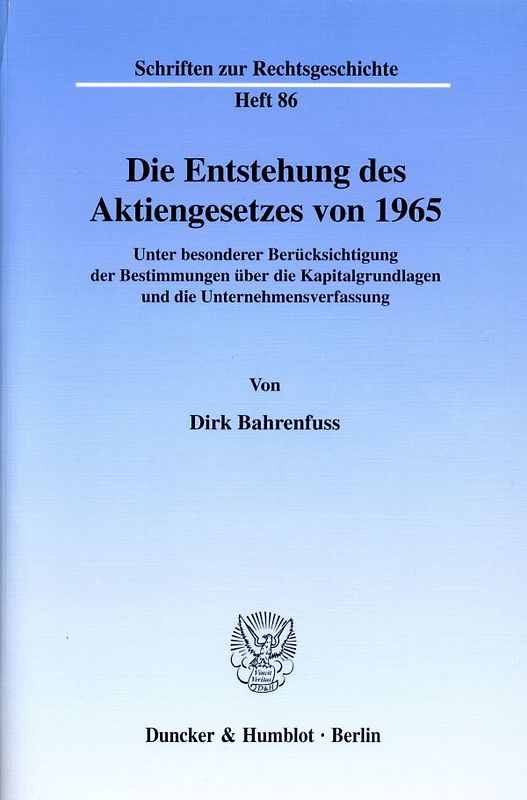 Die Entstehung des Aktiengesetzes von 1965.