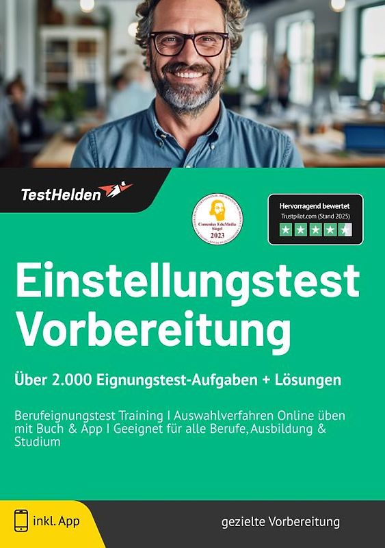 Einstellungstest Vorbereitung: Über 2.000 Eignungstest-Aufgaben + Lösungen | Berufeignungstest Training I Auswahlverfahren Online üben mit Buch & App I Geeignet für alle Berufe, Ausbildung & Studium