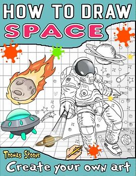 how to draw space: Make your little astronaut and let your child learn to draw Space-themed Stuff like Earth, Moon, Planets, etc. and Many Cute Astronaut Postures.