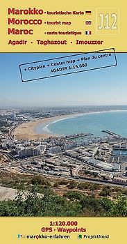 J12: Agadir - Taghazout - Imouzzer 1:120.000 + Cityplan Agadir + GPS - Waypoints