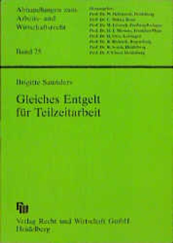 Gleiches Entgelt für Teilzeitarbeit