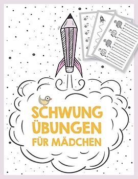 Schwungübungen für Mädchen ab 4 Jahren, Schwungübungsbuch zur Vorbereitung auf die Vorschule und den Kindergarten