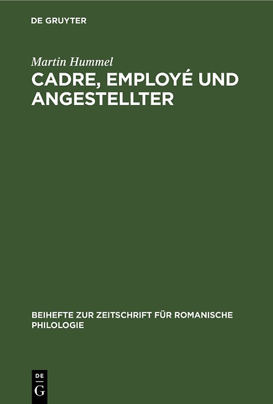 Cadre, employé und Angestellter