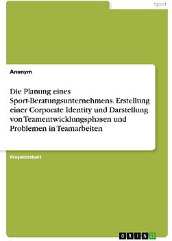 Die Planung eines Sport-Beratungsunternehmens. Erstellung einer Corporate Identity und Darstellung von Teamentwicklungsphasen und Problemen in Teamarbeiten