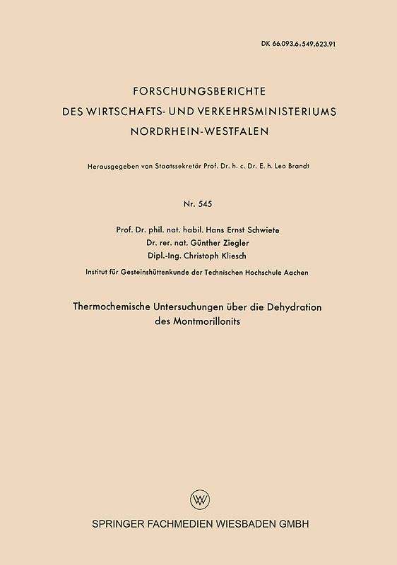 Thermochemische Untersuchungen über die Dehydration des Montmorillonits