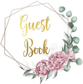 Guest Book for visitors and guests to sign at a party, wedding, baby or bridal shower (hardback)