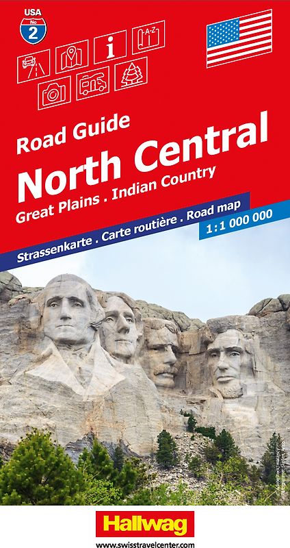 Hallwag Strassenkarte USA, North Central 1:1 Mio.