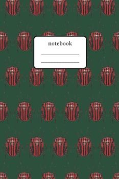 Notebook Beetles Red: Composition Notebook with Red Beetles Pattern - Lined Notebook 120 Pages 6x9 inch - Green Version