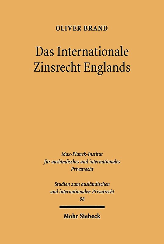 Das Internationale Zinsrecht Englands