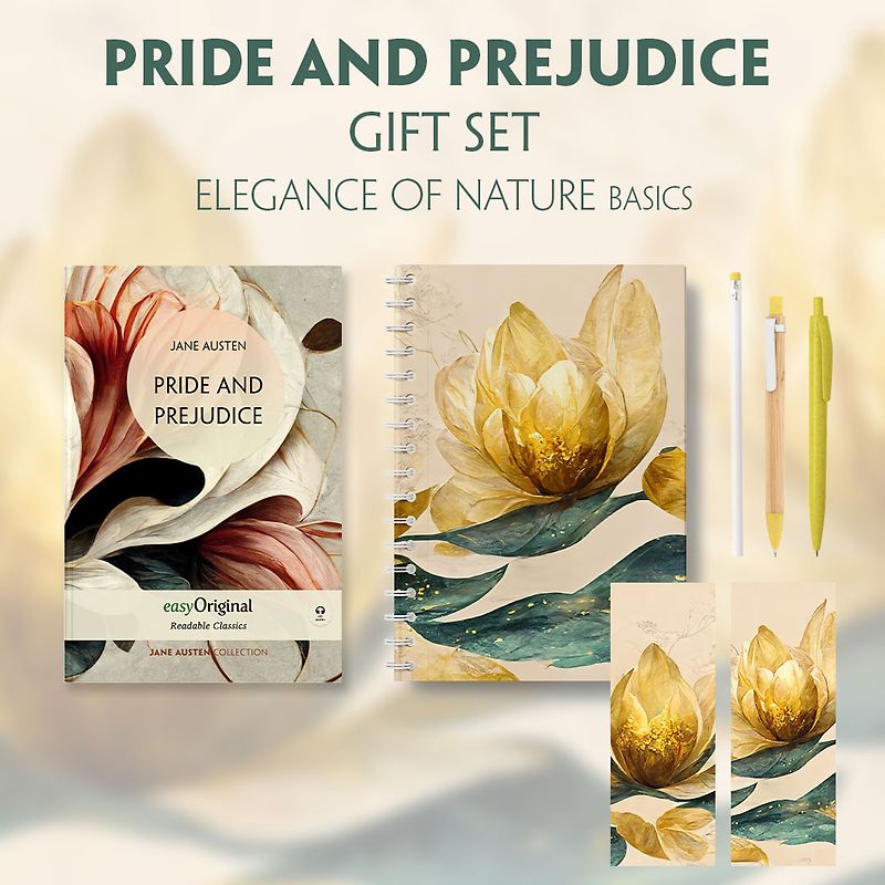 Pride and Prejudice (with audio-online) Readable Classics Geschenkset + Eleganz der Natur Schreibset Basics