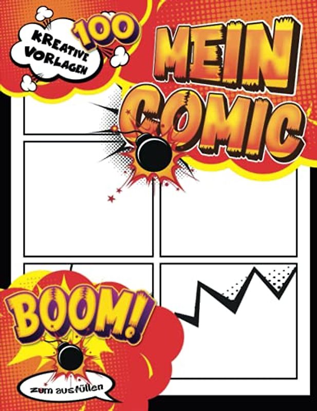 Zeichnen Lernen Für Erwachsene: Lustige Leere Comics für Erwachsene, Teenager, Kinder 8 Jahre || Blanko Comic A4 Buch, Comic Heft Leer 100 Sleiten || Geschenk Mann Handwerker