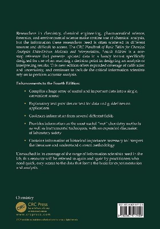 CRC Handbook of Basic Tables for Chemical Analysis