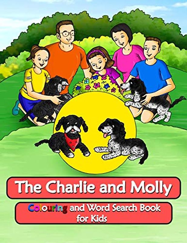 The Charlie and Molly Colouring and Word Search Book for Kids: Dog Colouring Book for Ages 5 and up. (UK Version)