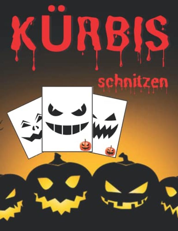 Kürbis schnitzen: 50 lustige und gruselige Halloween Schablonen zum Kürbisschnitzen, Dekorieren und Malen |kürbis schnitzen vorlagen