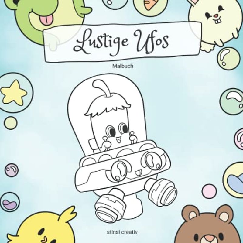 Lustige Ufos: Malbuch mit Raumschiffen und Astronauten aus Gemüse und Obst für Jungen und Mädchen