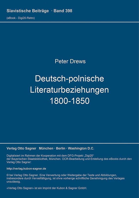 Deutsch-polnische Literaturbeziehungen 1800-1850