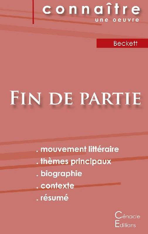 Fiche de lecture Fin de partie de Beckett (Analyse littéraire de référence et résumé complet)