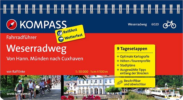KOMPASS Fahrradführer Weserradweg, von Hann. Münden nach Cuxhaven
