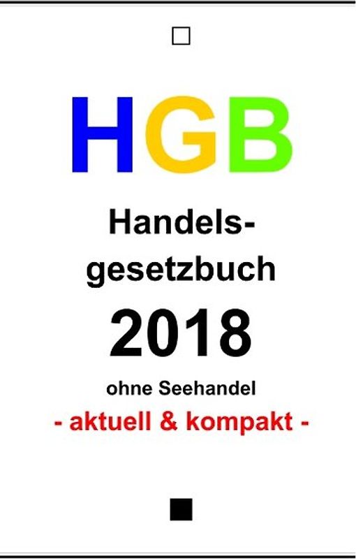 HGB. Handelsgesetzbuch 2018