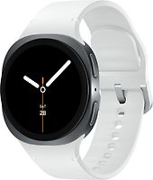 Samsung Galaxy Watch8 44 mm Boîtier aluminium graphite sur Sport en silicone S/M blanc [Wi-Fi]