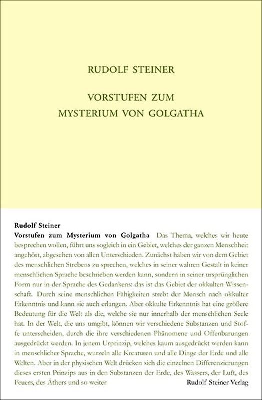 Vorstufen zum Mysterium von Golgatha