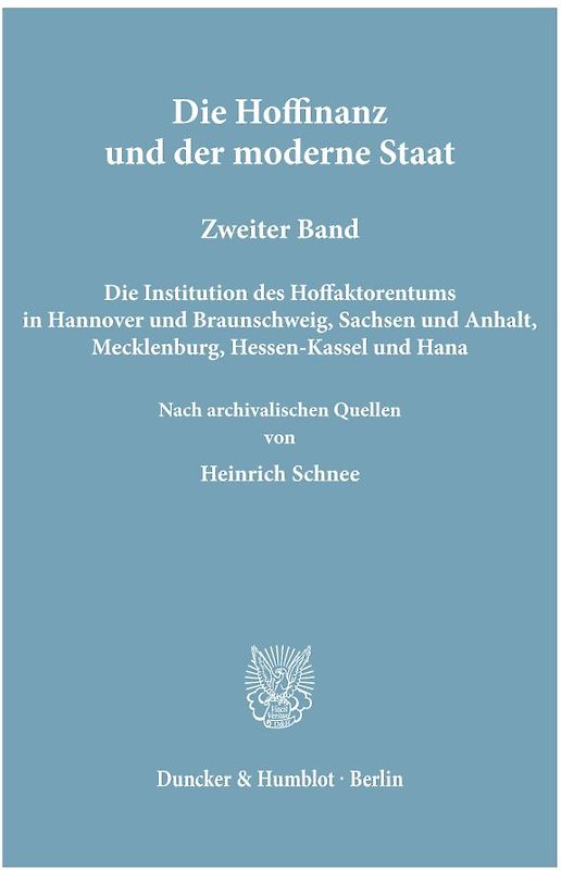 Die Hoffinanz und der moderne Staat.