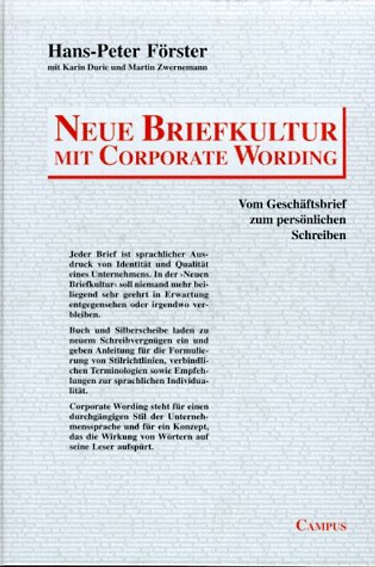 Neue Briefkultur mit Corporate Wording