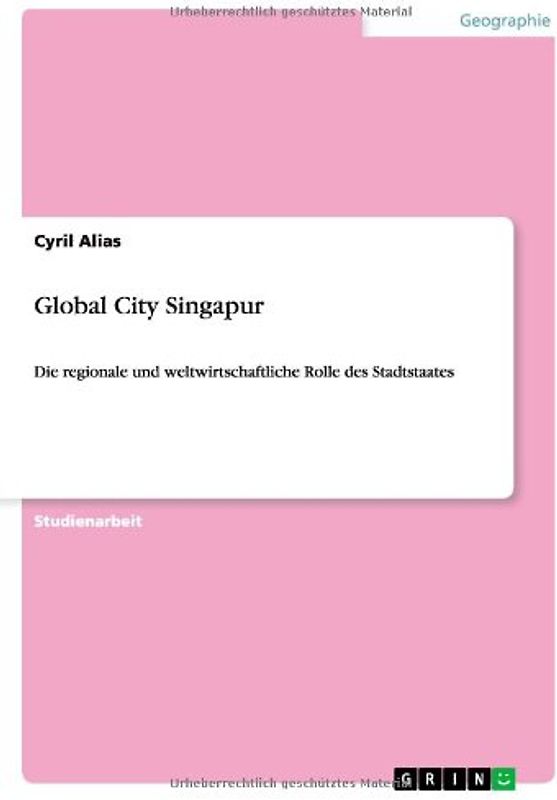 Global City Singapur: Die regionale und weltwirtschaftliche Rolle des Stadtstaates