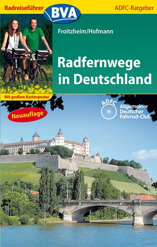 Radreiseführer BVA Radfernwege in Deutschland mit großem Kartenposter