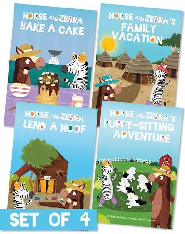 Horse and Zebra (Set of 4)