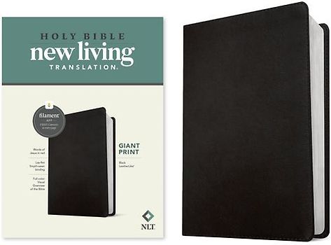 NLT Giant Print Bible, Filament Enabled (Leatherlike, Black, Red Letter)