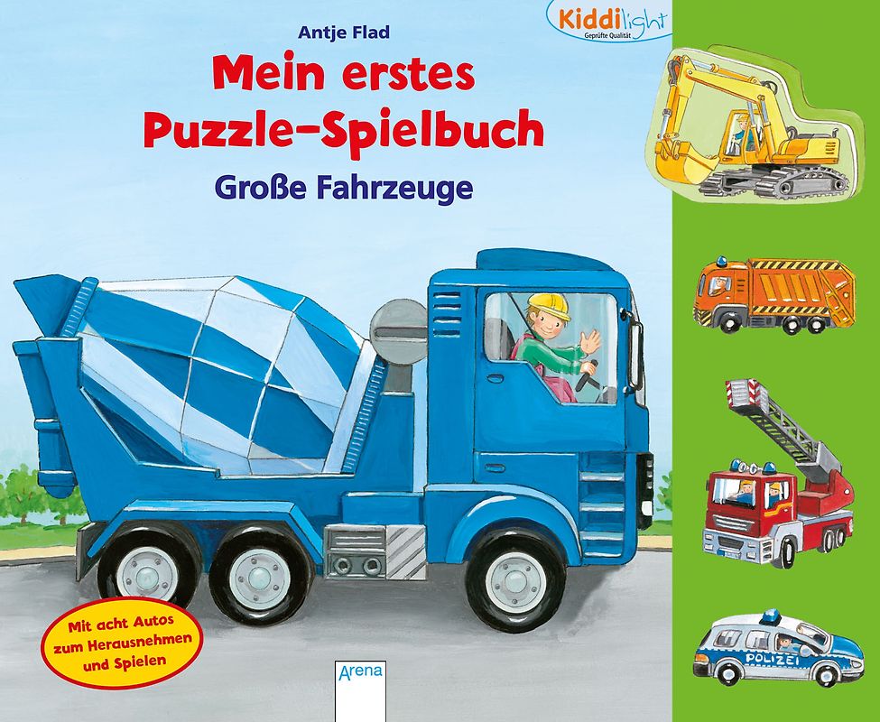 Große Fahrzeuge. Kiddilight. Mein erstes Puzzle-Spielbuch
