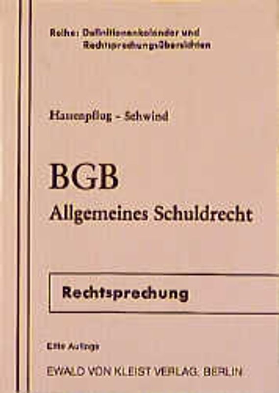 BGB - Allgemeines Schuldrecht