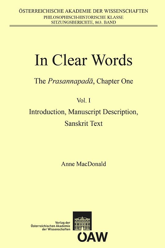 In Clear Words. The Prasannapadā, Chapter One