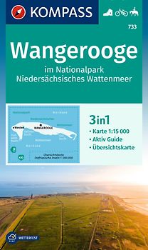 KOMPASS Wanderkarte 733 Wangerooge im Nationalpark Niedersächsisches Wattenmeer 1:15.000