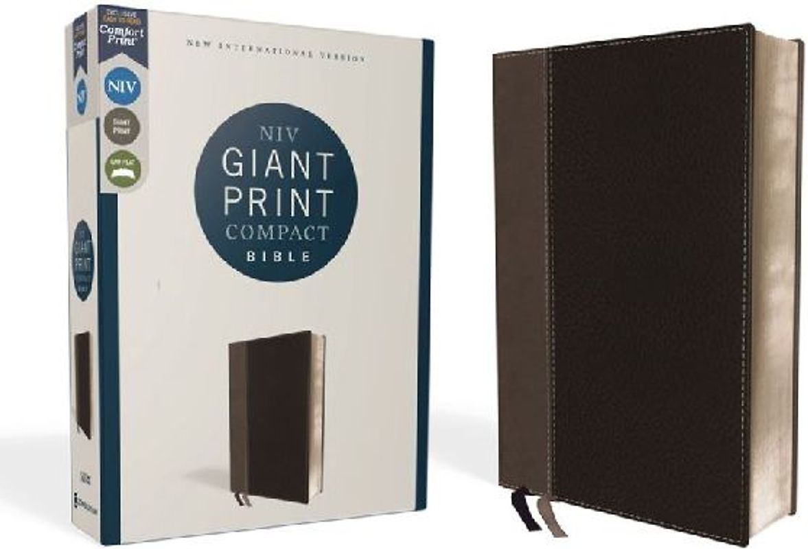 Niv, Giant Print Compact Bible, Leathersoft, Black, Red Letter Edition, Comfort Print