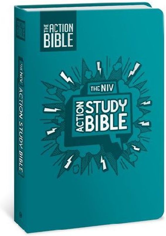 The NIV Action Study Bible, Leathersoft, Aqua, Full Color
