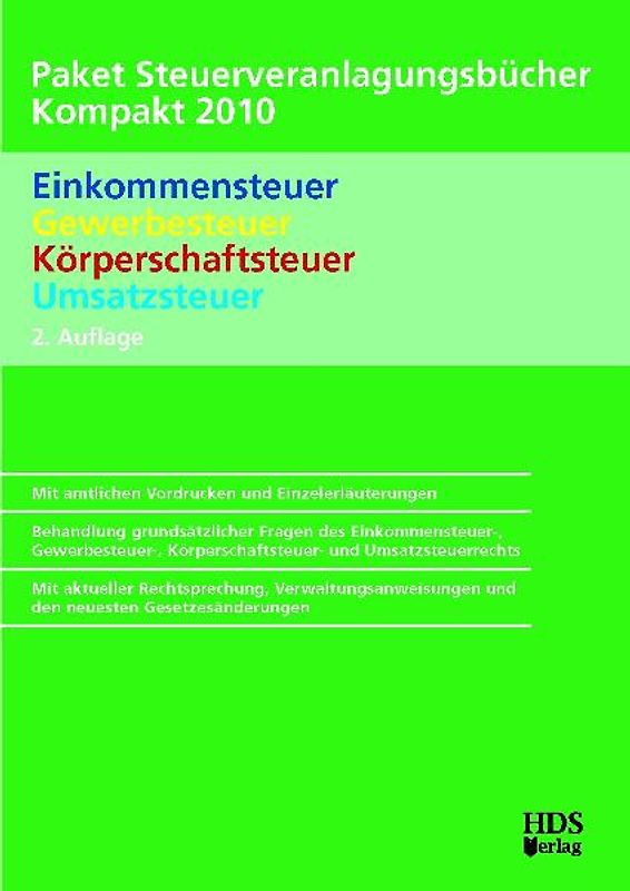 Paket Steuerveranlagungsbücher Kompakt 2010, 2. Auflage