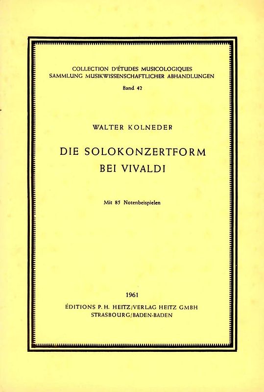 Die Solokonzertform bei Vivaldi