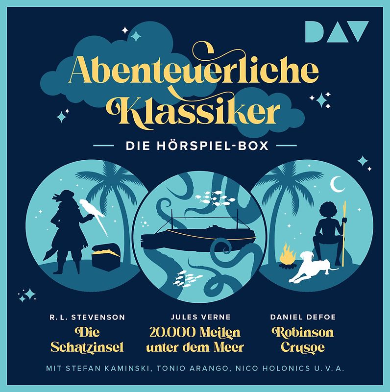 Abenteuerliche Klassiker – Die Hörspiel-Box. Die Schatzinsel, 20.000 Meilen unter dem Meer, Robinson Crusoe