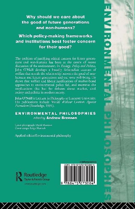 Ecology, Policy and Politics