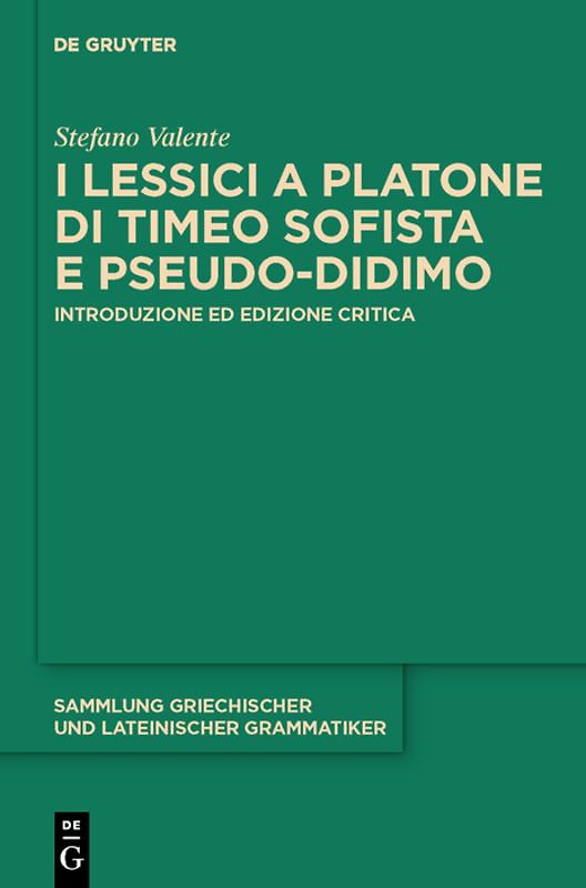 I lessici a Platone di Timeo Sofista e Pseudo-Didimo