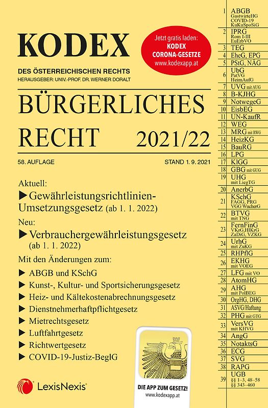 KODEX Bürgerliches Recht 2021/22 - inkl. App