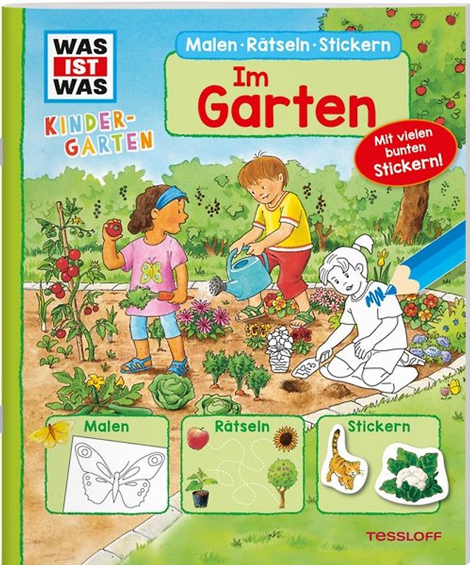 WAS IST WAS Kindergarten Malen Rätseln Stickern Im Garten.