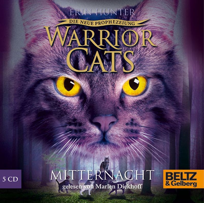 Warrior Cats - Die neue Prophezeiung. Mitternacht. II, Folge 1, gelesen von Marlen Diekhoff, 5 CDs in der Multibox, 6 Std.25 Min.