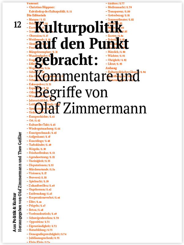 Kulturpolitik auf den Punkt gebracht