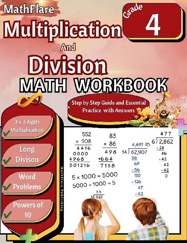 Multiplication and Division Math Workbook 4th Grade